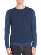 Saks Fifth Avenue Collection Two-tonal Knit Merino Wool Sweater