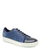 Lanvin Suede & Patent Leather Low-top Sneakers