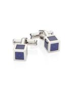 Montblanc Stainless Steel & Blue Lacquer Cuff Links