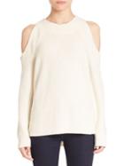 Milly Cold-shoulder Rib-knit Sweater