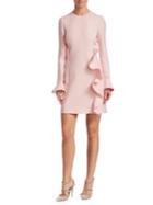 Valentino Ruffled Wool & Silk Sheath Dress