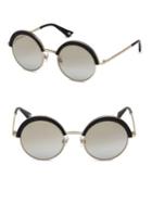 Web 51mm Black & Mirrored Lens Round Sunglasses