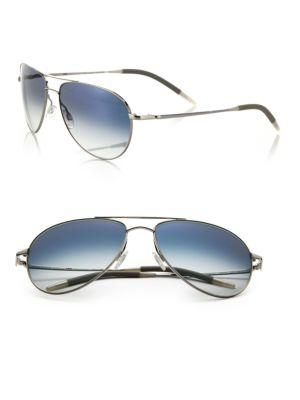Oliver Peoples Benedict 59mm Chrome Aviator Sunglasses