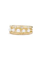 David Yurman Petite Perle 18k Yellow Gold Diamond & Freshwater Pearl Ring