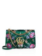 Gucci Small Gg Marmont Matelasse Floral Jacquard Chain Shoulder Bag