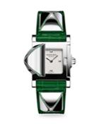 Hermes Watches Medor Tsavorites, Stainless Steel & Alligator Strap Watch