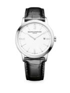 Baume & Mercier Classima 10415 White, Stainless Steel & Alligator Watch