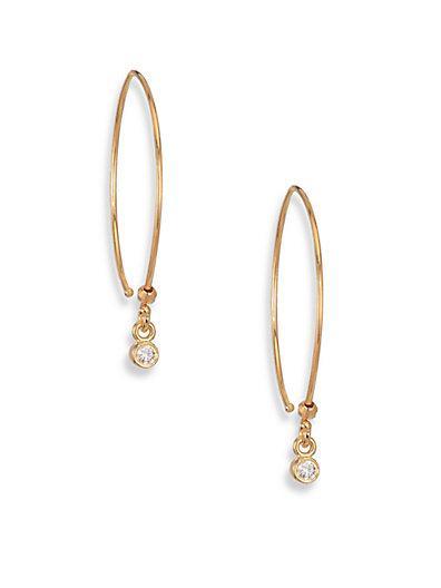 Mizuki Sea Of Beauty Diamond & 14k Yellow Gold Bezel Drop Earrings