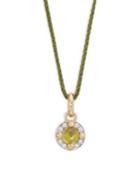 Pomellato M'ama Non M'ama 18k Rose Gold, Peridot & Diamond Pendant Necklace