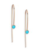 Zoe Chicco Turquoise & 14k Yellow Gold Threader Drop Earrings