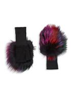 Glamourpuss Fox Fur & Suede Fingerless Gloves