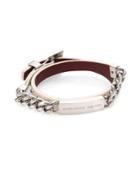 Alexander Mcqueen Chain & Leather Double Wrap Bracelet