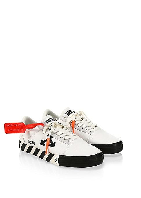 Off-white Vulcanized Striped Leather Low-top Sneakers