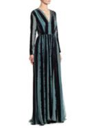 Elie Saab Devore Lace-inset Velvet Gown