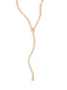 Jennifer Zeuner Jewelry Gemma White Sapphire Lariat Necklace