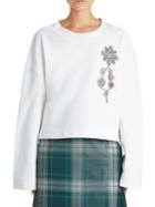 Burberry Cropped Sweatshirt With Brooch