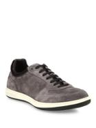 Giorgio Armani Suede & Leather Low Top Sneakers
