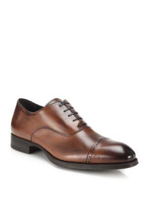 To Boot New York Derek Burnished Leather Captoe Oxfords