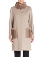 Cinzia Rocca Mink Fur & Wool Coat