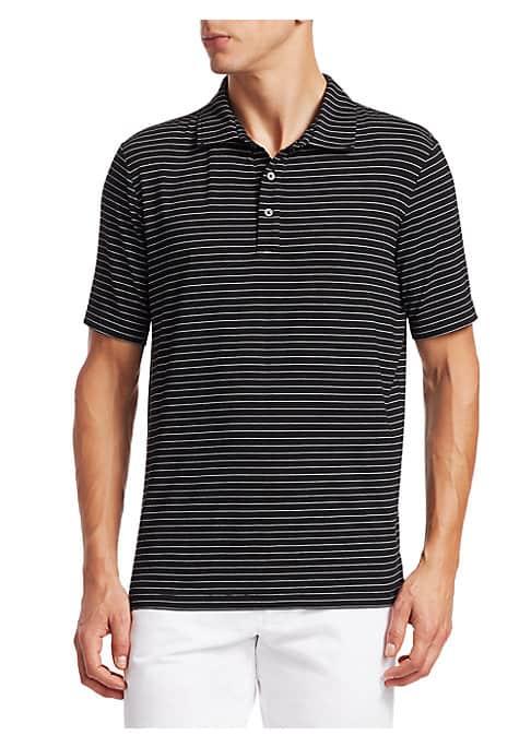 Saks Fifth Avenue Collection Striped Cotton Polo Shirt