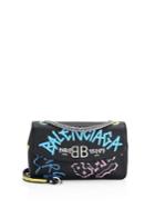 Balenciaga Graffiti Logo Leather Charm Shoulder Bag