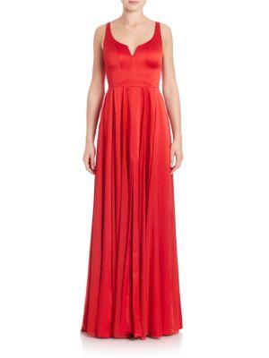 Halston Heritage Pleated A-line Gown