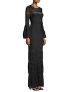 Herve Leger Bell-sleeve Bandage & Knit Gown