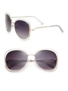 Chloe Carlina 60mm Butterfly Metal Sunglasses