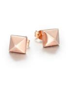 Eddie Borgo Pyramid Stud Earrings/rose Goldtone