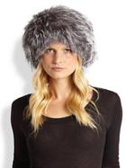 Adrienne Landau Silver Fox Fur Hat