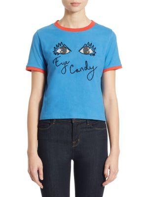 Alice + Olivia Cindy Cropped Cotton Tee