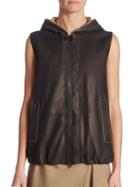 Brunello Cucinelli Leather Hooded Vest