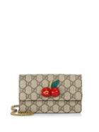 Gucci Cherry-embellished Gg Supreme Mini Chain Shoulder Bag