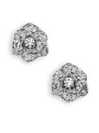 Piaget Rose Diamond & 18k White Gold Stud Earrings