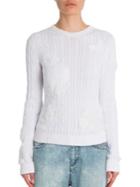 Valentino Butterfly Cable-knit Cotton Sweater