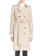 Set Double-breasted Wool Blend Trench Coat