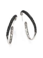 John Hardy Kali Black Sapphire & Sterling Silver Hoop Earrings