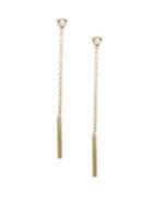 Zoe Chicco Diamond & 14k Gold Chain Bar Earrings