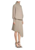 Agnona Asymmetrical Ribbed Cashmere Dress