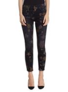 7 For All Mankind Roxanne Washed Floral-print Raw-hem Jeans