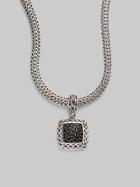 John Hardy Classic Chain Black Sapphire & Sterling Silver Medium Square Pendant
