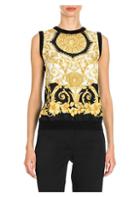 Versace Hibiscus Print Silk Top