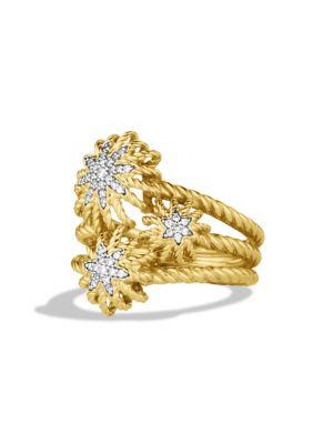 David Yurman Starburst Cluster Ring With Diamonds In Gold