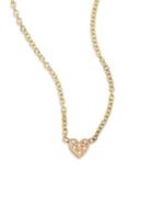 Zoe Chicco Itty Bitty Heart Diamond & 14k Yellow Gold Pendant Necklace