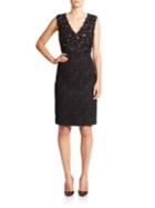 Escada Sequined Wool & Silk Fil Coupe Dress