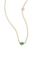 Zoe Chicco Diamond & Emerlads 14k Yellow Gold Necklace