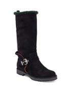 Fendi Shearling Fur-lined Suede Boots