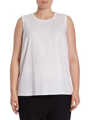 Eileen Fisher, Plus Size Skinny Roundneck Tank Top