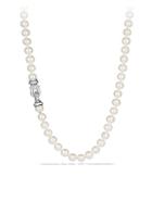 David Yurman Sterling Silver & White Cultured Freshwater Pearl Necklace With Diamonds/72