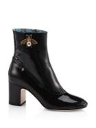 Gucci Lois Patent Leather Block Heel Booties